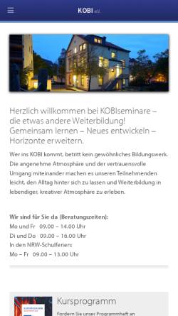 Vorschau der mobilen Webseite www.kobi.de, KOBI Kommunikatives Bildungswerk Dortmund