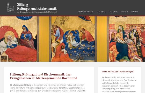 Vorschau von www.stiftung-marien.de, Stiftung Kulturgut und Kirchenmusik der Ev. St. Mariengemeinde Dortmund