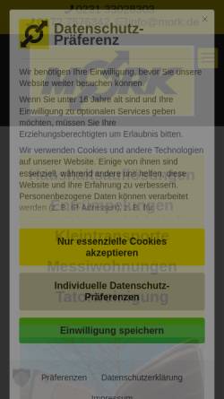 Vorschau der mobilen Webseite www.mork.de, Mork Autovermietung