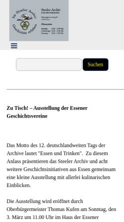 Vorschau der mobilen Webseite www.steeler-archiv.de, Steeler Archiv e.V.
