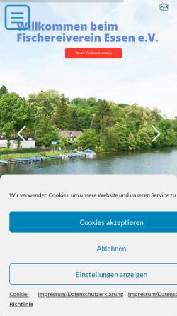 Vorschau der mobilen Webseite fve-online.de, Fischerei-Verein Essen e.V.