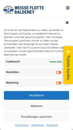 Vorschau der mobilen Webseite baldeneysee.de, Baldeneysee Essen