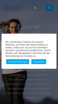 Vorschau der mobilen Webseite www.essener-sportbund.de, Essener Sportbund e. V.