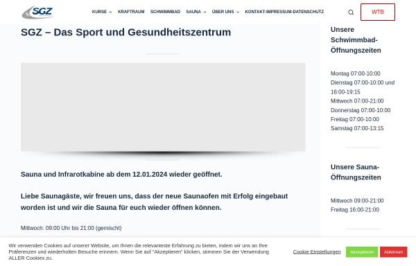 Vorschau von sgz-werden.de, Sport- und Gesundheitszentrum im Stadtbad Essen-Werden