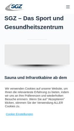 Vorschau der mobilen Webseite sgz-werden.de, Sport- und Gesundheitszentrum im Stadtbad Essen-Werden