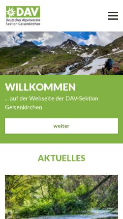 Vorschau der mobilen Webseite www.alpenverein-gelsenkirchen.de, Sektion Gelsenkirchen des Deutschen Alpenvereins e. V.
