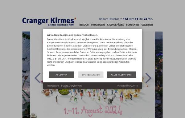 Vorschau von www.cranger-kirmes.de, Cranger Kirmes in Herne