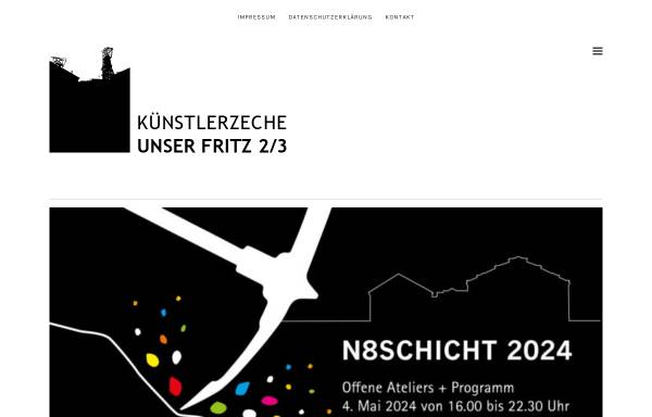 Vorschau von www.kuenstlerzeche.de, Künstlerzeche Unser Fritz 2/3 e.V.