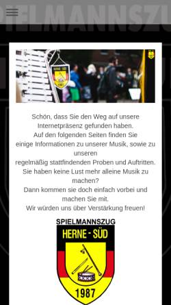 Vorschau der mobilen Webseite www.herne-sued.de, Spielmannszug Herne-Süd 1987 e.V.