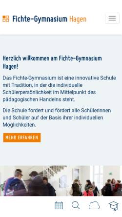 Vorschau der mobilen Webseite www.fichte-gym.de, Fichte-Gymnasium Hagen