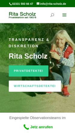 Vorschau der mobilen Webseite www.rita-scholz.de, Detektei Rita Scholz