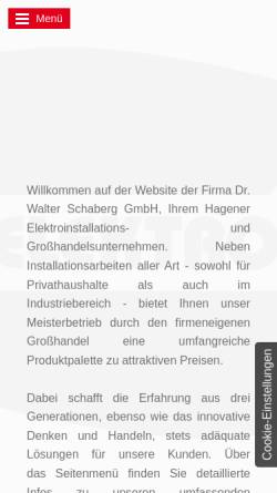 Vorschau der mobilen Webseite www.elektro-schaberg.de, Dr. Walter Schaberg GmbH