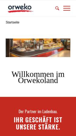 Vorschau der mobilen Webseite www.orweko.de, Orweko Ladenbau und Service GmbH & CO. KG