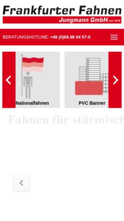 Vorschau der mobilen Webseite www.frankfurter-fahnen.de, Frankfurter Fahnen Jungmann