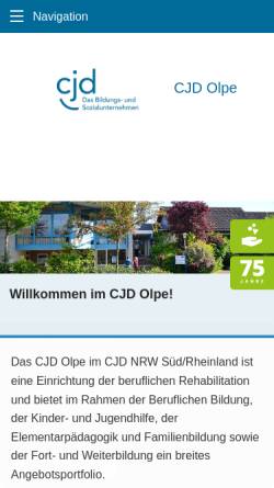 Vorschau der mobilen Webseite olpe.cjd-chancen.de, CJD Jugenddorf Olpe
