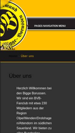 Vorschau der mobilen Webseite www.bigge-borussen.de, Bigge-Borussen