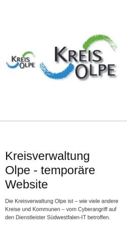 Vorschau der mobilen Webseite www.kreis-olpe.de, Kreisverwaltung Olpe