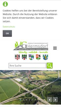 Vorschau der mobilen Webseite www.vg-hermsdorf.de, VGem. Hermsdorf