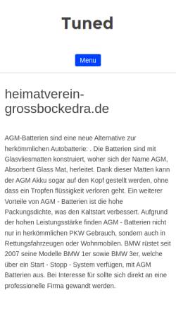 Vorschau der mobilen Webseite www.heimatverein-grossbockedra.de, Bockerscher Heimatverein e. V.