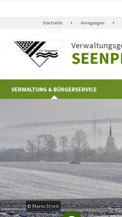 Vorschau der mobilen Webseite www.vg-seenplatte.de, Verwaltungsgemeinschaft Seenplatte