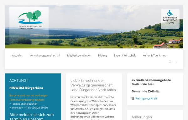 Vorschau von www.vg-suedliches-saaletal.de, VGem. Südliches Saaletal