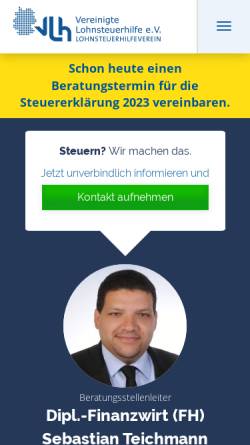 Vorschau der mobilen Webseite www.vlh-jena.de, Vereinigte Lohnsteuerhilfe e.V. in Jena