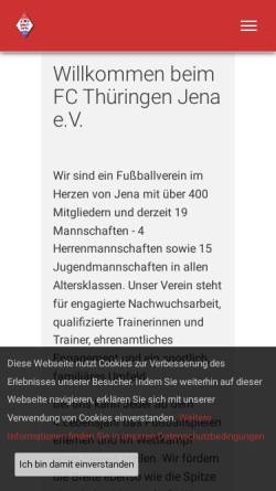Vorschau der mobilen Webseite fcthueringenjena.de, F.C. Thüringen Jena e.V.