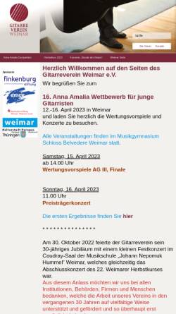 Vorschau der mobilen Webseite www.gitarreverein-weimar.de, Weimarer Gitarre-Verein e.V.