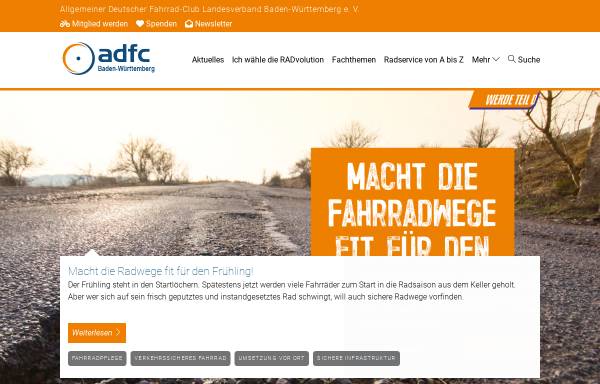 Vorschau von www.adfc-bw.de, Allgemeiner Deutscher Fahrradclub e.V.