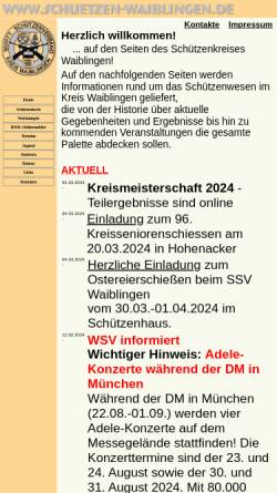 Vorschau der mobilen Webseite www.schuetzen-waiblingen.de, Schützenkreis