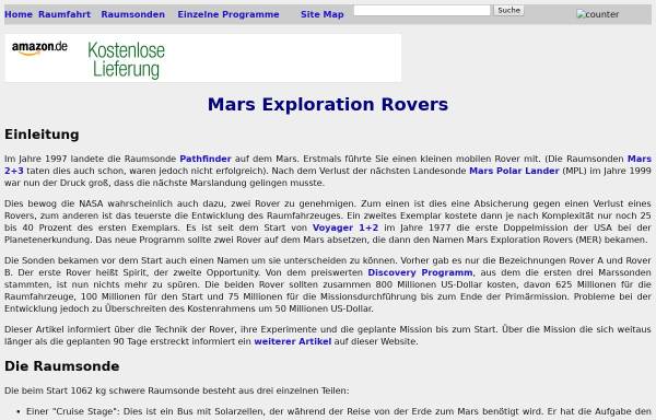 Vorschau von www.bernd-leitenberger.de, Mars Exploration Rovers