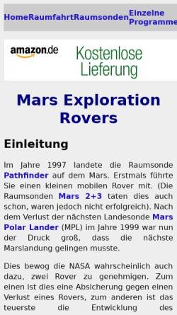 Vorschau der mobilen Webseite www.bernd-leitenberger.de, Mars Exploration Rovers