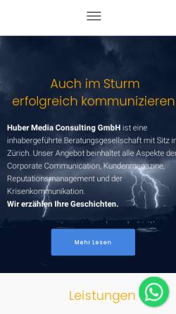 Vorschau der mobilen Webseite www.huber-media.ch, Huber Media Consulting