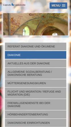 Vorschau der mobilen Webseite www.diakonie-lippe.de, Diakonie Lippe