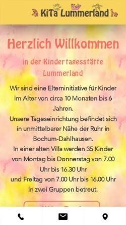 Vorschau der mobilen Webseite www.lummerland-bochum.de, Kindertagesstätte Lummerland