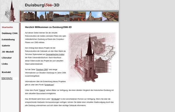 Vorschau von www.duisburg1566-3d.de, Duisburg im Jahr 1566 - 3D-Karte