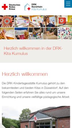 Vorschau der mobilen Webseite www.drk-kita-kumulus.de, Kita Kumulus