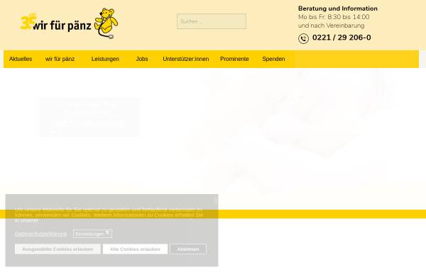 Vorschau von www.wir-fuer-paenz.de, Wir für Pänz e.V.