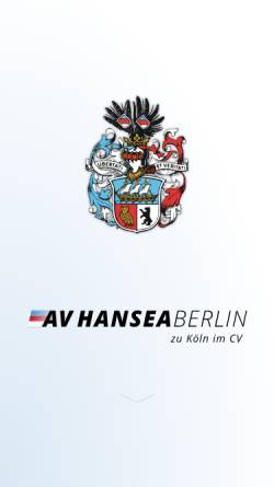 Vorschau der mobilen Webseite www.av-hansea.de, AV Hansea-Berlin zu Köln im CV