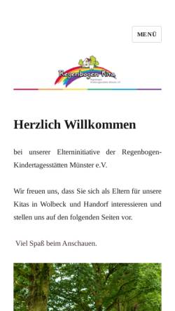 Vorschau der mobilen Webseite www.regenbogenkita.de, Regenbogen Kindertagesstätte Wolbeck e.V.
