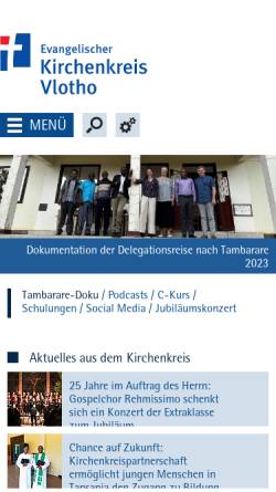 Vorschau der mobilen Webseite www.kirchenkreis-vlotho.de, Evangelischer Kirchenkreis Vlotho