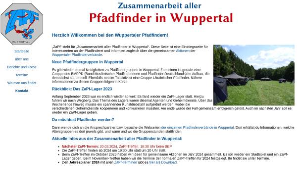 Vorschau von wap.kpf.wtal.de, Zusammenarbeit aller Pfadfinder in Wuppertal (ZaPf)