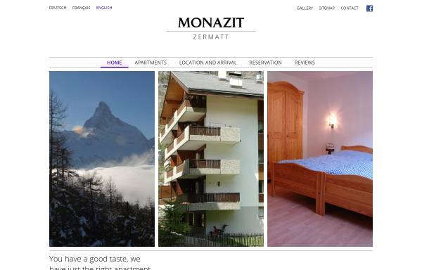 Vorschau von www.myzermatt.ch, Ferienwohnungen Haus Monazit