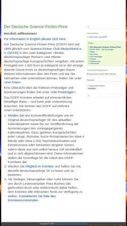 Vorschau der mobilen Webseite www.dsfp.de, Deutscher Science Fiction Preis