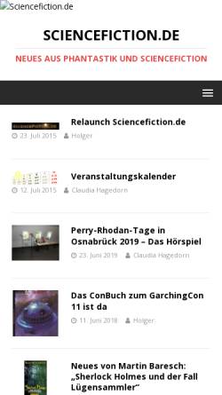 Vorschau der mobilen Webseite www.sciencefiction.de, ScienceFiction.de