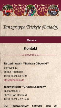 Vorschau der mobilen Webseite tanzgruppe-balady.de, Balady