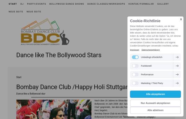 Vorschau von www.bombaydanceclub.de, Bombay Dance Club