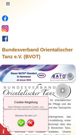Vorschau der mobilen Webseite www.bv-orienttanz.de, Bundesverband für Orientalischen Tanz e.V.
