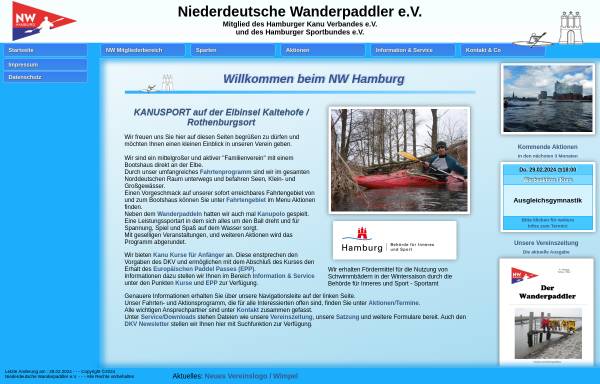 Vorschau von www.nw-hamburg.de, Niederdeutsche Wanderpaddler e.V. Hamburg