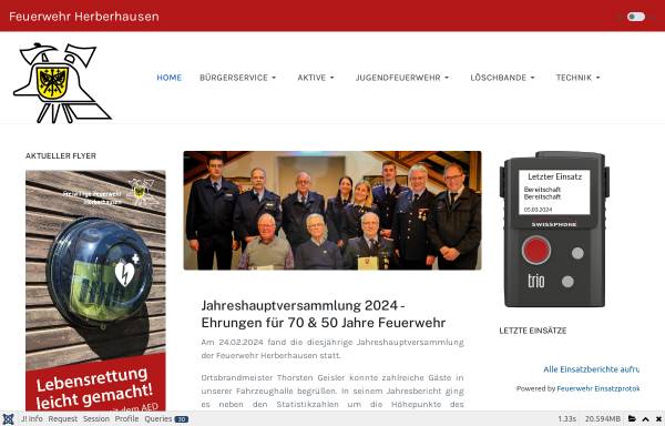 Vorschau von www.feuerwehr-herberhausen.de, Freiwillige Feuerwehr Herberhausen